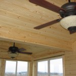 We finished the interior in knotty pine, with two ceiling fans.